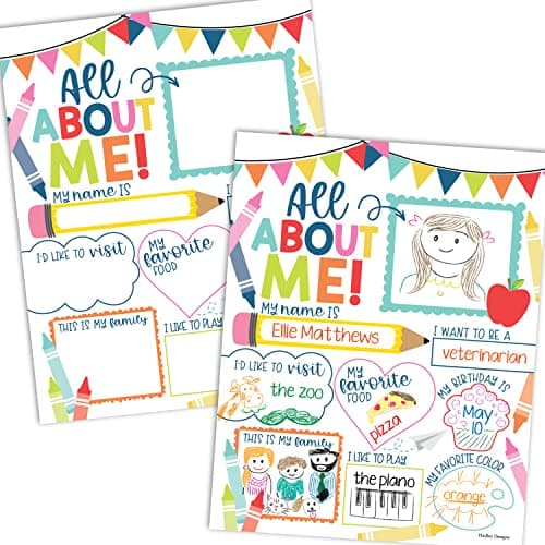 Hadley Designs All About Me Posters Elementary - 20 Star Student Poster, All About Me Posters Preschool & Kindergarten Must Haves, Star of The Week Poster Elementary Classroom Decor, Teacher Supplies