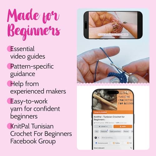 KnitPal Everyday Joy Crochet Kit for Confident Beginners – Make 4 Reusable 7.5 x 7.5 in Dishcloths – with Cotton to The Core Yarn (#3 DK), Hook, Patterns & Video Tutorials (Jean Blue + Sky Blue) - Thumbnail 5