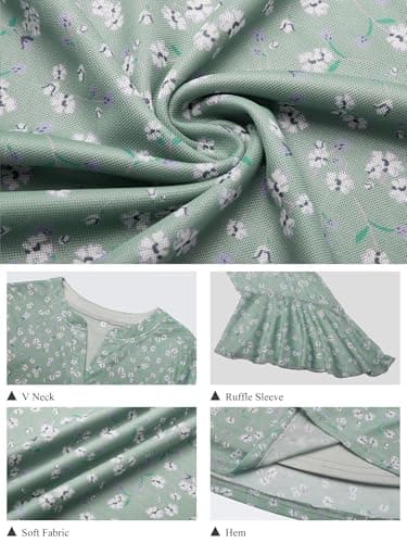 GKBK Womens 3/4 Sleeve Tops Dressy Casual Business Work Blouses Office Wear Professional Ladies Shirts Interview Formal Flowy 2025 Fall Outfits Green L - Thumbnail 4