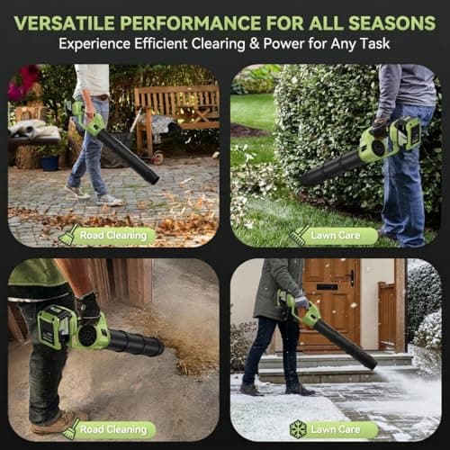 Brushless Cordless Leaf Blower with 2x 4.0Ah Batteries & Fast Charger, 650 CFM 150 MPH Brushless Battery Powered Leaf Blower, 40000 RPM Lightweight Electric Sweeper for Lawn Care, Yard Debris and Snow - Thumbnail 6