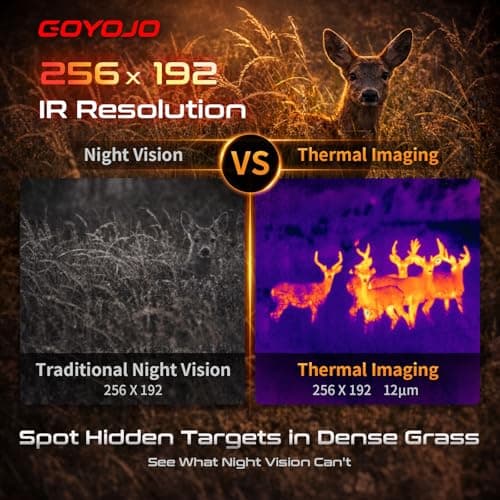 GOYOJO G210 Thermal Monocular, 256x192 Thermal Imaging Monoscope Camera for Adults, 10mm Focal Lens Vision Goggles Thermal Scopes for Night Hunting Camping - Thumbnail 3