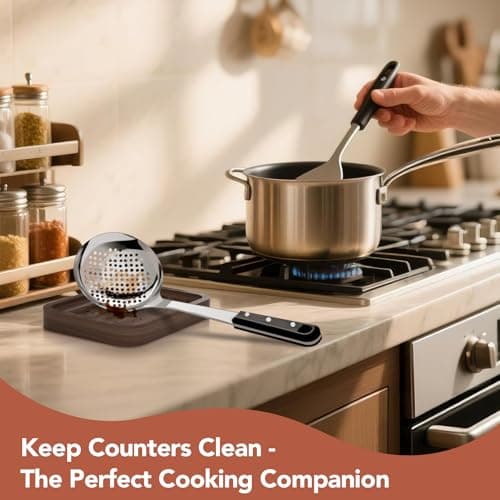 DIOLOVE 2-in-1 Large Wooden Utensil Holder for Kitchen Counter - Modular Stackable Cooking Utensil Organizer with Diatomite Absorbent Mat & Spoon Rest - Wall Mount Spatula Caddy & Silverware Storage - Thumbnail 4