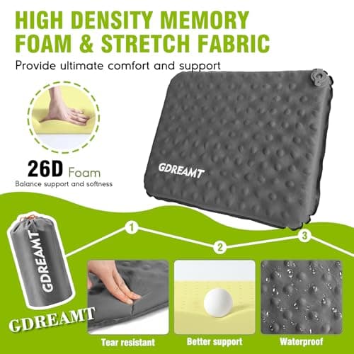 Inflatable Travel Seat Cushion for Airplane, Self-Inflating Foam Cushion - Thumbnail 5