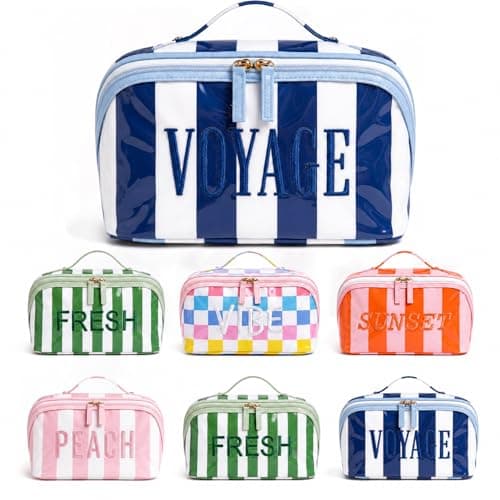KEQHAULI Personalized Embroidered Makeup Bag, Waterproof Travel Toiletry Bag with Large Capacity, Portable Cosmetic Storage Pouch for Women, Custom Name Wedding Bridesmaid Gift