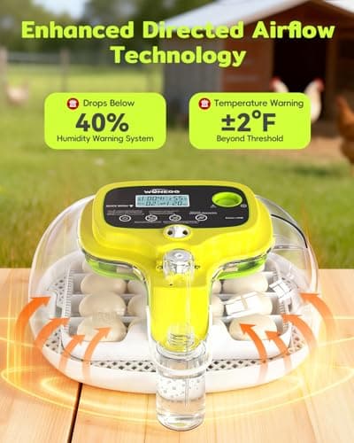 Incubators for Hatching Eggs, 16 Eggs Incubator with Auto Water Refill, Automatic Turner, Digital Temperature Control & Humidity Display and Led Candler, Poultry Hatcher for Chicken, Duck, Quail - Thumbnail 3