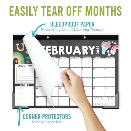 Hadley Designs Large Teacher Desk Calendar 2026-2027 - Desktop Calendar 2026, 18-Month Desk Calendars for Home, Office & Classroom, Cute Classroom Must Haves, Teacher Appreciation Gifts - Thumbnail 6