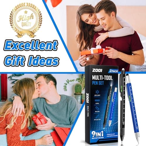 ZOOI Gifts for Men Dad Him, 9-1 Multitool Pen, Dad Gifts for Fathers Day, Gifts for Dad Men Who Have Everything, Grandpa Father's Day Gift, Fathers Day Mens Gifts From Daughter Wife Son - Thumbnail 2