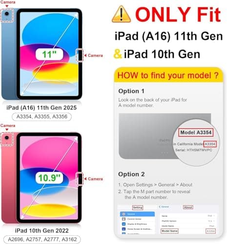 YIHE Kids Case for iPad (A16) 11th Generation 11 Inch 2025 & iPad 10th Generation 10.9 inch 2022, with Built-in Screen Protector and Handle Stand, Full Body Shockproof Protective Cover, LightPink - Thumbnail 2