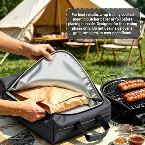 BBQ Blanket for Resting Meat, Insulated Meat Resting Bag for Brisket Pork Steak, Leak-Proof Meat Brisket Blanket for Moisture Retention Tender, Outdoor Barbecue Grilling Gift for Men, Husband, Father - Thumbnail 3