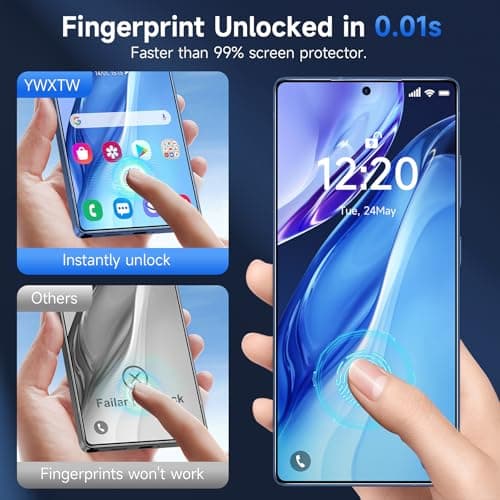 YWXTW Anti Reflective Screen Protector for Samsung Galaxy S26 Ultra, [Bubble Free] Anti Glare & EZ Unlock Tempered Glass S26 Ultra Accessories, Case Friendly, 2 Pack - Thumbnail 4