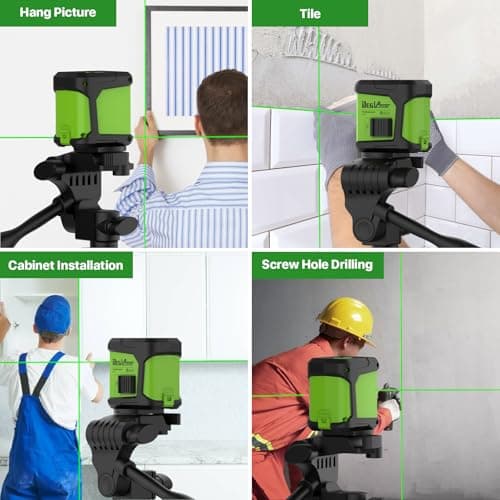 Self Leveling Laser Level with Tripod,DEGLASERS 100ft Green Cross Line laser lever,Lazer Leveler Tool for Picture Hanging Floor Tile Wall Home Renovation, Indoor Project, Battery Included - Thumbnail 6