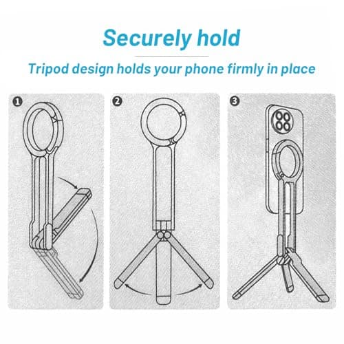 EGBULL Magnetic Phone Tripod, Foldable Portable Spring Clip Stand, Compatible with iPhone 12–17 Series & All Smartphones, Aluminum Alloy Stand for Live Streaming, Outdoor Use, 12N Strong Magnetic HOL - Thumbnail 4