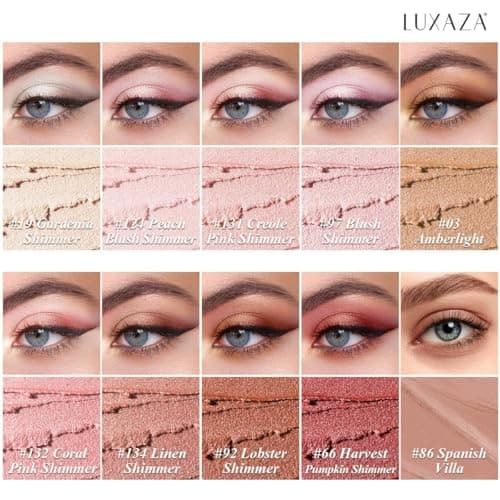 LUXAZA PRO Brown Eyeshadow Stick Makeup Set 10PCS, Neutral Shimmer And Matte Cream Eye Shadow Palette, Metallic Bronze Smoky Eyeliner Brightener Crayon Pencil Kit, Ideal Gift for Women -Love's Gifts - Thumbnail 2