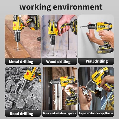 117-Piece Tool Kit with 20V Cordless Drill Mechanic Tool Set for Home & Auto Repair Toolbox Storage Case Perfect for Men, DIYers, Handymen - Thumbnail 3
