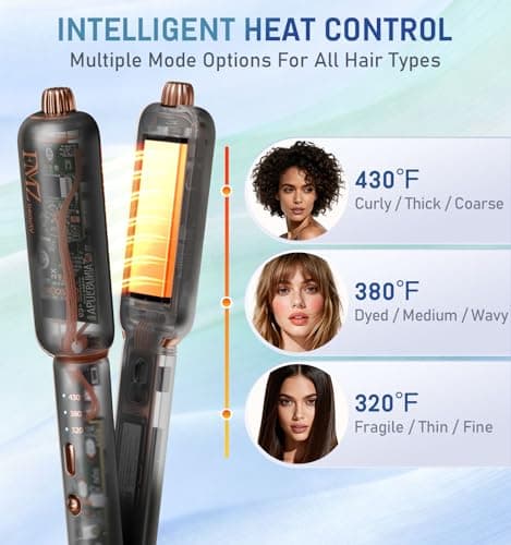 FMZ Flat Iron Hair Straightener Crimper Curler, 4 in 1 Professional Ionic Hair Styling Irons for Straightening, Crimping, Curling, Fast Heating, Dual Voltage, Mini and Portable for Women Travel Home - Thumbnail 5