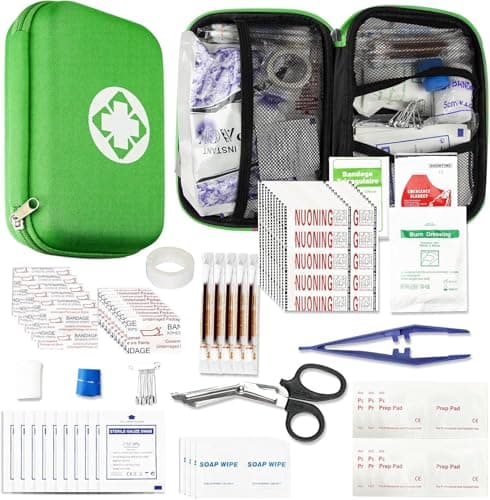 276 Car First Aid Kit for Business, Portable First Aid Kits Travel Szie Emergency Essentials Supplies for Outdoor Activities Skating Boating, Green AMORNING - Image 1