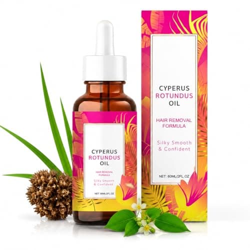Cyperus Rotundus Oil Hair Removal | Slow Unwanted Hair Regrowth, Soften & Lighten Body Hair, Minimize Pores | Natural Depilatory Cream for Legs, Arms, Underarms | For All Skin Types | 2 Fl Oz