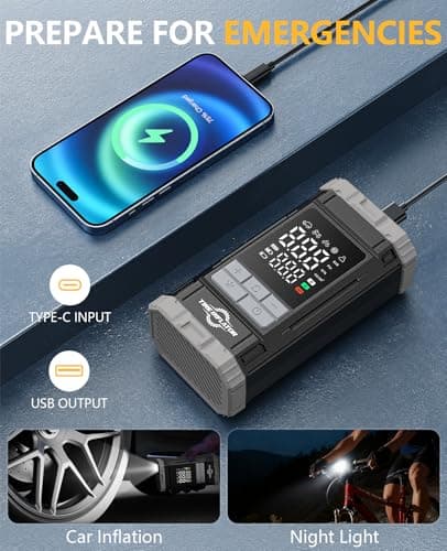 Aneson Tire Inflator Portable Air Compressor, 2X Fast Air Pump with Digital Gauge 150 PSI, Auto Shutoff for Roadside Inflation, Daily Car Care, Motorcycles, Bikes, and Sports Ball, One-Click Start - Thumbnail 6