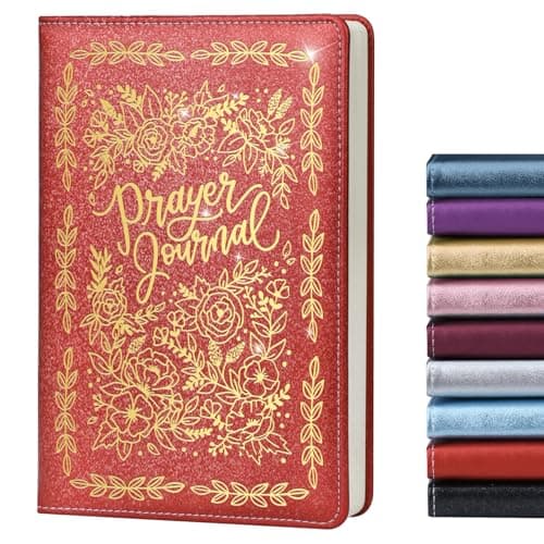 LBWCER Prayer Journal for Woman,Notebooks for Work,200 Pages, A5 Hardcover Leather Journals for Writing,School,Travel,Business,Work,Home (Prayer Red) - Image 1