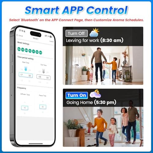 Waterless Oil Diffuser,Home Aromatherapy Scent Diffuser with APP & Timer|Whole House Oil Air Diffusers for Large Room,Office,Hotel Collection Use,Cover up to 1500 sq.ft-150ML,Compact,Quiet,Ivory White - Thumbnail 3