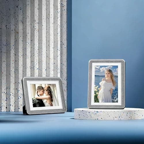 vilkok 5x7 Picture Frame,6 Pack, Fits 5x7 Photo or 4x6 with Mat, Acrylic Front & Durable ABS Frame, Shatterproof UV-Resistant Tabletop Display, Vertical/Horizontal Home Décor Frame, Double Colors - Thumbnail 2