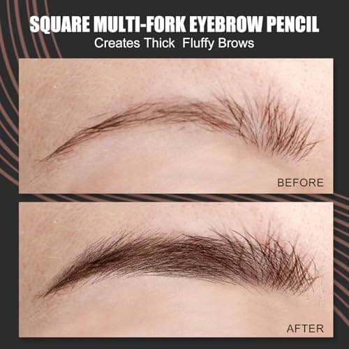 HECI BEAUTY Microblading Eyebrow Pencil, 3D Fiber Technology Waterproof Brow Pencil for Hair-like Strokes, 24HR Smudge-Proof, Natural Looking Brows Filler, Easy Apply & Gifts for Women, Dark Brown - Thumbnail 4