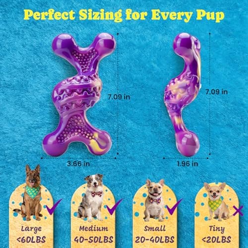 Kseroo Dog Toys for Aggressive Chewers: Larger Size, Weighing 400g, 2 Pack Tough Dog Toy for Medium & Large Dogs Weighing 20-70 lbs, Indestructible Dog Chew Toys - Thumbnail 3
