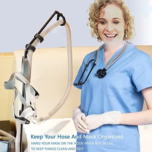 LONYEON CPAP Hose Holder - CPAP Hose Hanger for Bed Avoid Tangling and Prevent Blockage,Keeps The Air Hose Up and Away from Your Face and Arms to Make You Sleep Better,Black - Thumbnail 2