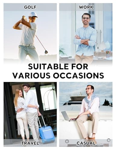 AOHIKE Mens Golf Pants Lightweight Stretch - Moisture-Wicking Business Work Casual Pants with Pockets, Black - Thumbnail 6