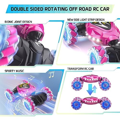 Terucle RC Cars, 2.4Ghz 4WD New Gravity Gesture Sensing Remote Control Car Toys, Stunt Twist Truck Toys for 6-12 yr Boys & Girls, RC Drift Car with Light Music Best Gift for Kids Age 7 8 9 10 11 yr - Thumbnail 6