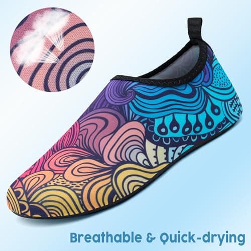 Metog Unisex Water Shoes Quick-Drying Beach Aqua Shoes for Women Men Blue/Pink/Yellow 6-7 W/ 5-6 M US - Thumbnail 3