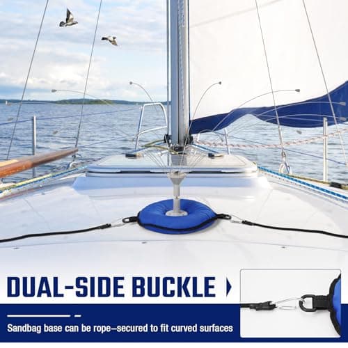 Weighted Sand Bag Boat Base Use with Long Legs Bird Deterrent, Compatible with Bird·B·Gone/Bird Barrier Long Legs Bird Deterrent, Fit for Most Surfaces Such as Awnings, Canvas Tops, Decks, etc, Blue - Thumbnail 3