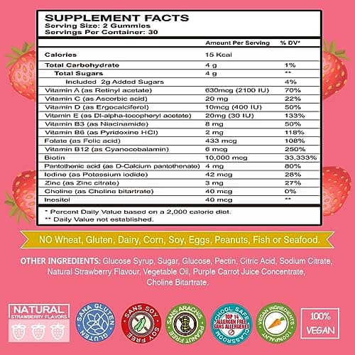 VEGEPOWER Biotin Gummies for Hair Growth 10000mcg - Vegan Biotin Vitamins Supports Healthy Hair, Skin and Nails, Hair Vitamin Gummy for Women & Men - Non-GMO, Chewable Supplement - Thumbnail 5
