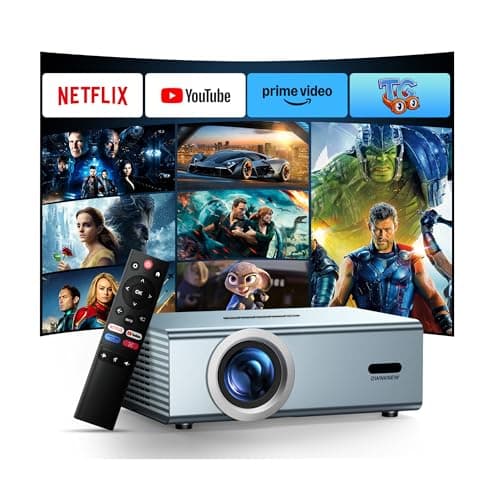 [Compatible with Netflix ] Movie Projector with WiFi6 and Bluetooth5.3, Built-in App Store, Dolby Audio & Electric Focus & Auto Keystone, 4K Support High Brightness Outdoor Projectors, 1080P Proyector - Image 1