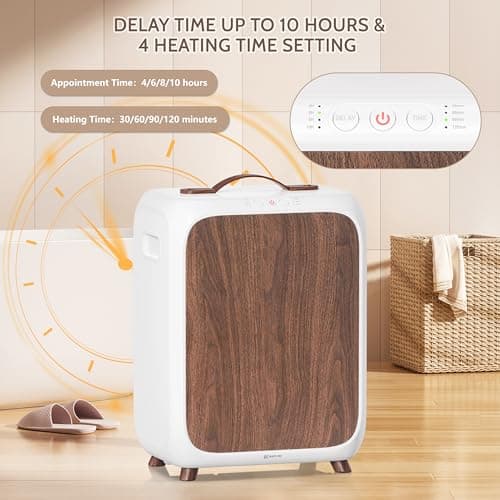 Keenray Towel Warmer Bucket, Luxury Rectangle Towel Warmer for Bathroom with Timer & Delay, Customized Fragrance, Child Lock, Fits 2 Large Towels, Blankets, Bathrobes, Ideal Gift for Him & Her(Brown) - Thumbnail 4