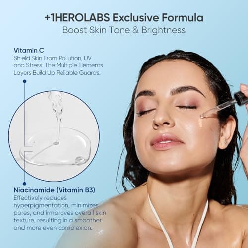 +1Herolabs Hyaluronic Acid Serum for Face with Vitamin B5, C, E & Niacinamide, Hydrating & Plumping Face Serum for Sensitive Skin, Fragrance-Free 1 Fl Oz - Thumbnail 4