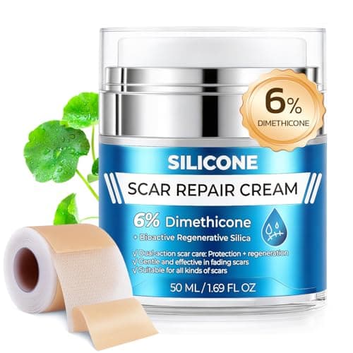 MythosFlow Scar Cream 6% Dimethicone Silicone Cream for Scars, Advanced Scar Removal Cream for Surgical, C-Section, Acne, Keloids, Burns, Old & New Scars, with Scar Tape, 1.69 fl.oz + 1.5m - Image 1