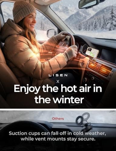 LISEN for MagSafe Car Mount, 2026 Magnetic Phone Holders for Car Air Vent Phone Mount [Ultra-Magnetic] Hands Free Cell Phone Holder Car Accessories Gifts for Men Women fit iPhone 17 16 15 14 13 12 Pro - Thumbnail 5