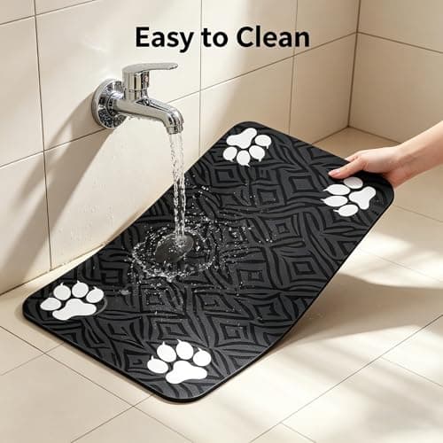 Cat Food Mat 24"x16" Pet Feeding Mats Absorbent Dog Eating Mat for Food and Water,Easy Clean Dog Mats Puppy Supplies Accessories Floor Protection - Thumbnail 5