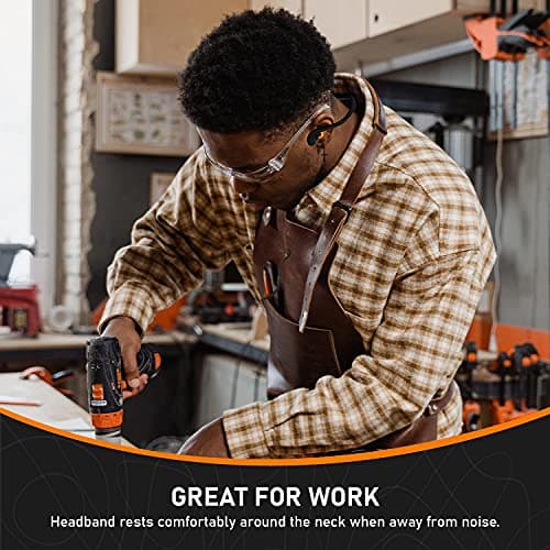 2 Banded Ear Plugs with 10 Pairs of Replacement Pods - Reusable Shooters Ear Protection for Mowing Shooting Construction Hunting - Washable Gun Range Hearing Protection Ear Plugs for Noise Reduction - Thumbnail 4