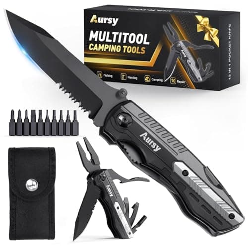Aursy Gifts for Men, Multitool Pocket Knife, Fathers Day Dad Gifts from Daughter Son Dad Him, Birthday Gifts for Men/Boyfriend, Cool Gadgets, Camping Accessories - Image 1