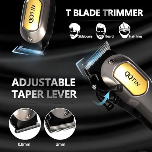 QQTIN Hair Clippers for Men, Cordless & Corded Professional Clippers Set, 7500RPM Rechargeable Hair Cutting Kit with Precision Blades & Guide Combs, Ideal for Barbers & Home Use (Silver) - Thumbnail 5
