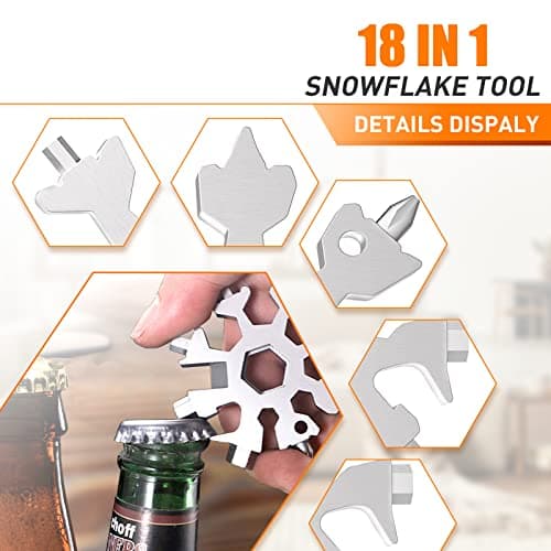 Dusor Gifts for Men Him Dad Husband, 18-in-1 Snowflake Multitool, Stocking Stuffers for Adults, Mens Gifts for Christmas, Gift for Dad Who Want Nothing, White Elephant Gift for Adults, Tools for Men - Thumbnail 4