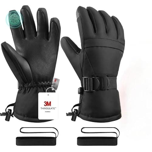 Pnosnesy Ski Gloves,Snow Gloves,Waterproof Cold Weather Winter Gloves for Parent Boys Girls- Cycling, Driving, Running