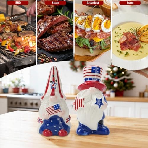 Hand-Painted Gnome Salt and Pepper Shakers Set (2-Pack) Easter Table Decor,Fun Kitchen Spice Dispensers,Novelty Farmhouse Gnome Ornament for Home & Holidays - Thumbnail 5