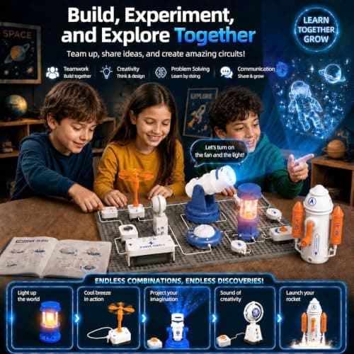 STEM Science Kit for Kids, Electronics Circuit Exploration Toy, 66 PCS - Thumbnail 5