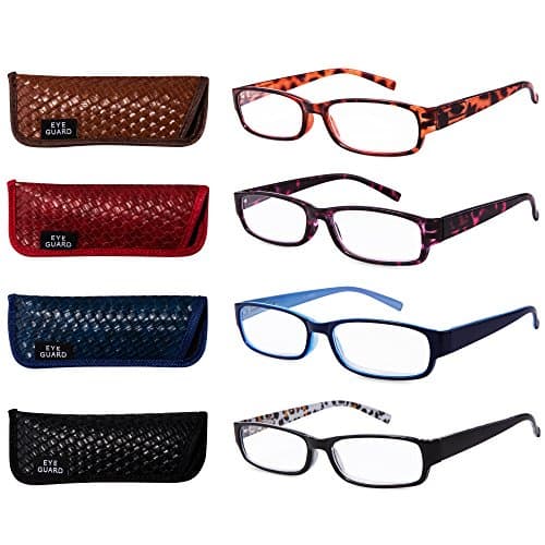 EYEGUARD Readers 4 Pack of Thin and Elegant Womens Reading Glasses with Beautiful Patterns for Ladies 1.75 - Image 1