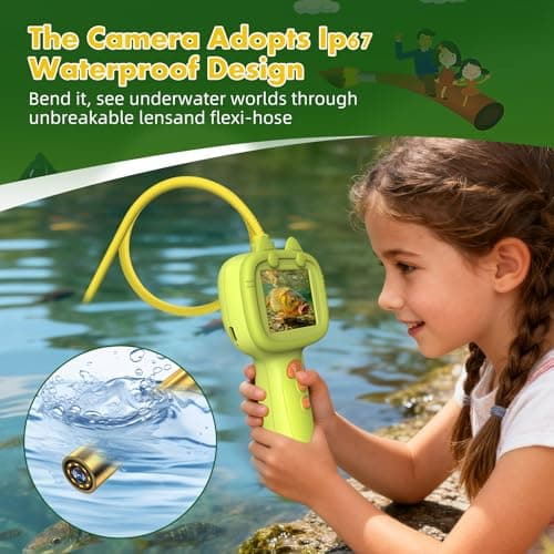 Borescope Camera with Light for Kids | STEM Science Educational Toy for 4 5 6 7 8 9 10 12 Years Old Boys & Girls | Birthday Gift for Outdoor Adventures & Nature Discovery (Yellow) - Thumbnail 3