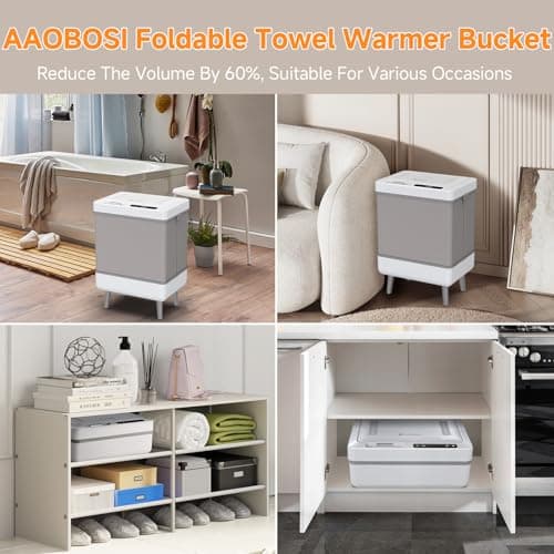 AAOBOSI Towel Warmer,4 in 1 Heating-Drying-Delaying-Foldable 35L Quick Heating Towel Warmers Portable Towel Heater Dryer for Bathrooms,Spas,12 Level Timer&Auto Shut Off,Great Gift for Loved Ones - Thumbnail 6