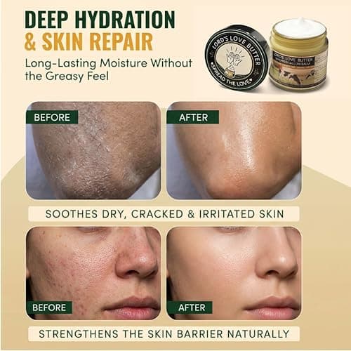 Lord's Love Butter Natural Organic Tallow and Honey Balm That Actually Absorbs - Organic Grass Fed Beef Tallow Face Moisturizer for Dry Aging Skin - Restores What Synthetic Lotions Strip Away - Thumbnail 3